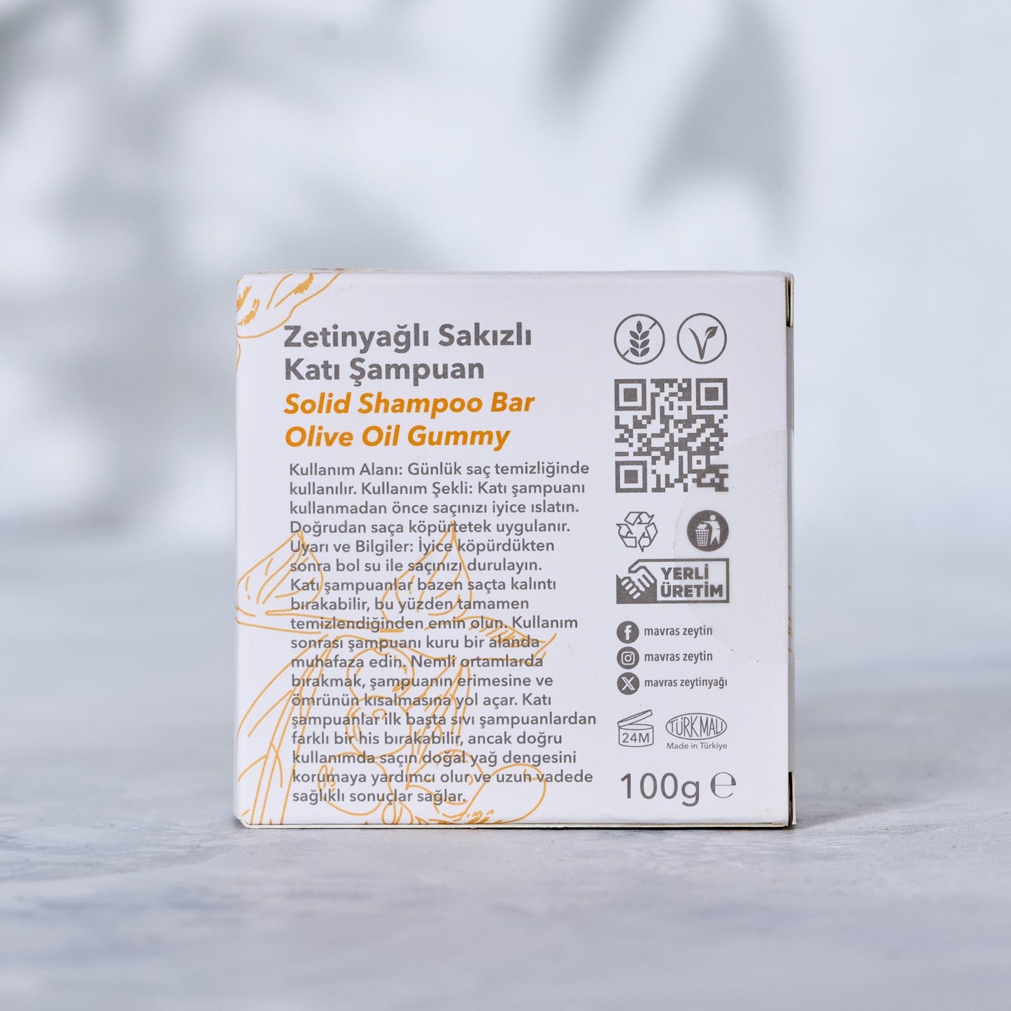 Mavras Zeytinyağlı Sakızlı Katı Şampuan Mavras Zeytin