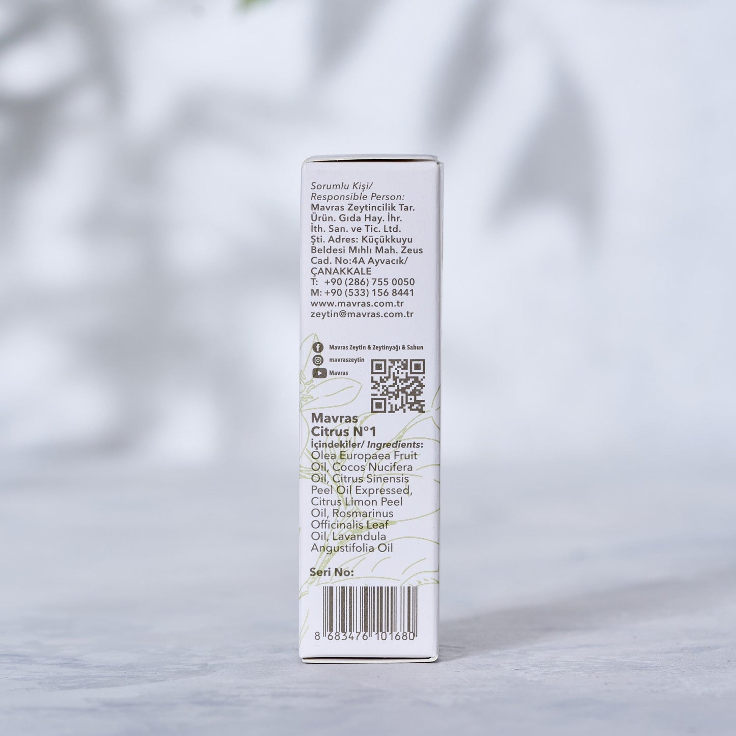 Mavras Citrus N1 Roll 10 ML - Doğal Ferahlatıcı Roll-On Mavras Zeytin