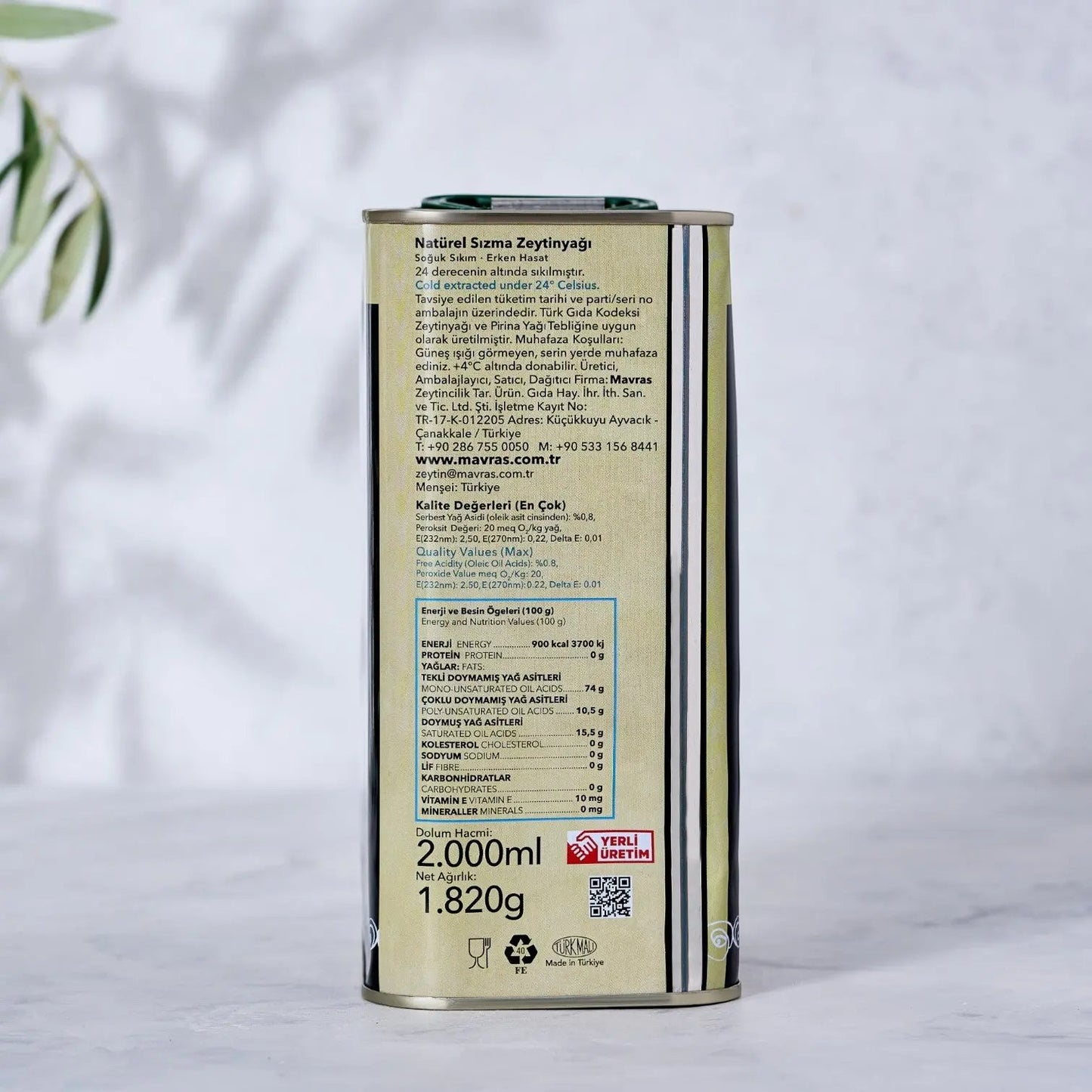 Natürel Sızma Zeytinyağı - Erken Hasat (Filtresiz Yeni Hasat: 2025 Ekim) Mavras Zeytin