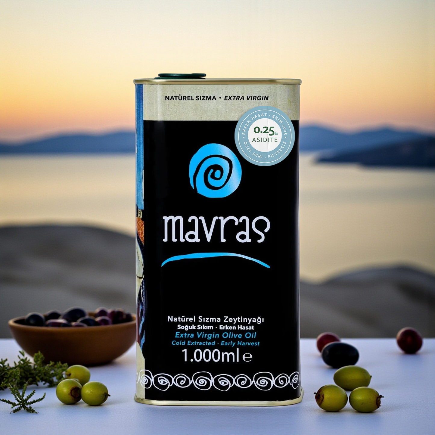 Özel Seri Natürel Sızma Zeytinyağı - Erken Hasat 0.25% Asidite Filtresiz Yeni Hasat: 2025 Ekim Mavras Zeytin