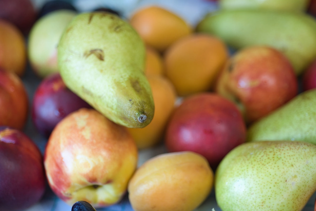 Fruits in a blur of colors.