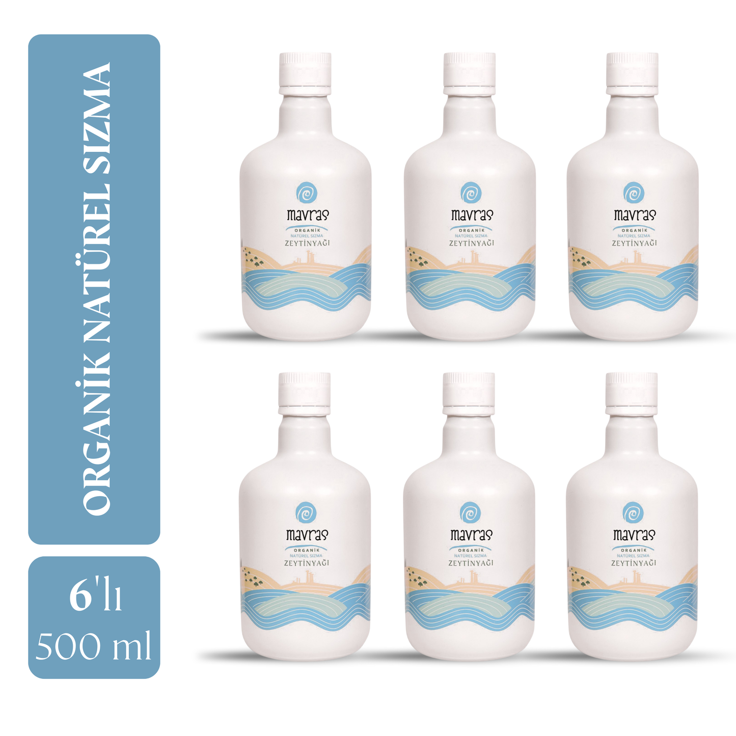 Organik Natürel Sızma Zeytinyağı (500ml) 6’lı Paket Mavras Zeytin