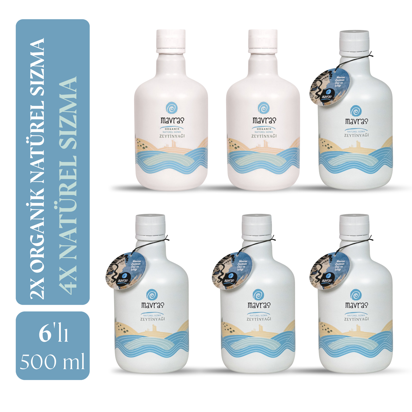 Natürel Sızma Zeytinyağı Mix (500ml) 6’lı Paket Mavras Zeytin