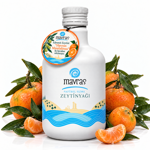 Mavras Mandalina Çeşnili Natürel Sızma Zeytinyağı | 2026 Erken Hasat | Edremit x Havran Mavras Zeytin